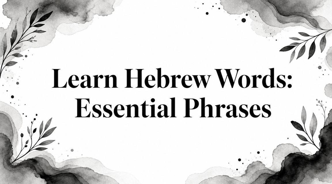 Learn Hebrew Words: Essential Phrases